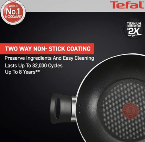Tefal Delicia Kadhai 24 cm diameter with Lid 2.7 L capacity  (Aluminium, Non-stick) - Image 4